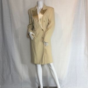 Cream Double Breast Tuxedo Dress